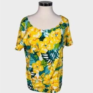 Tropical Floral Short Sleeve Top